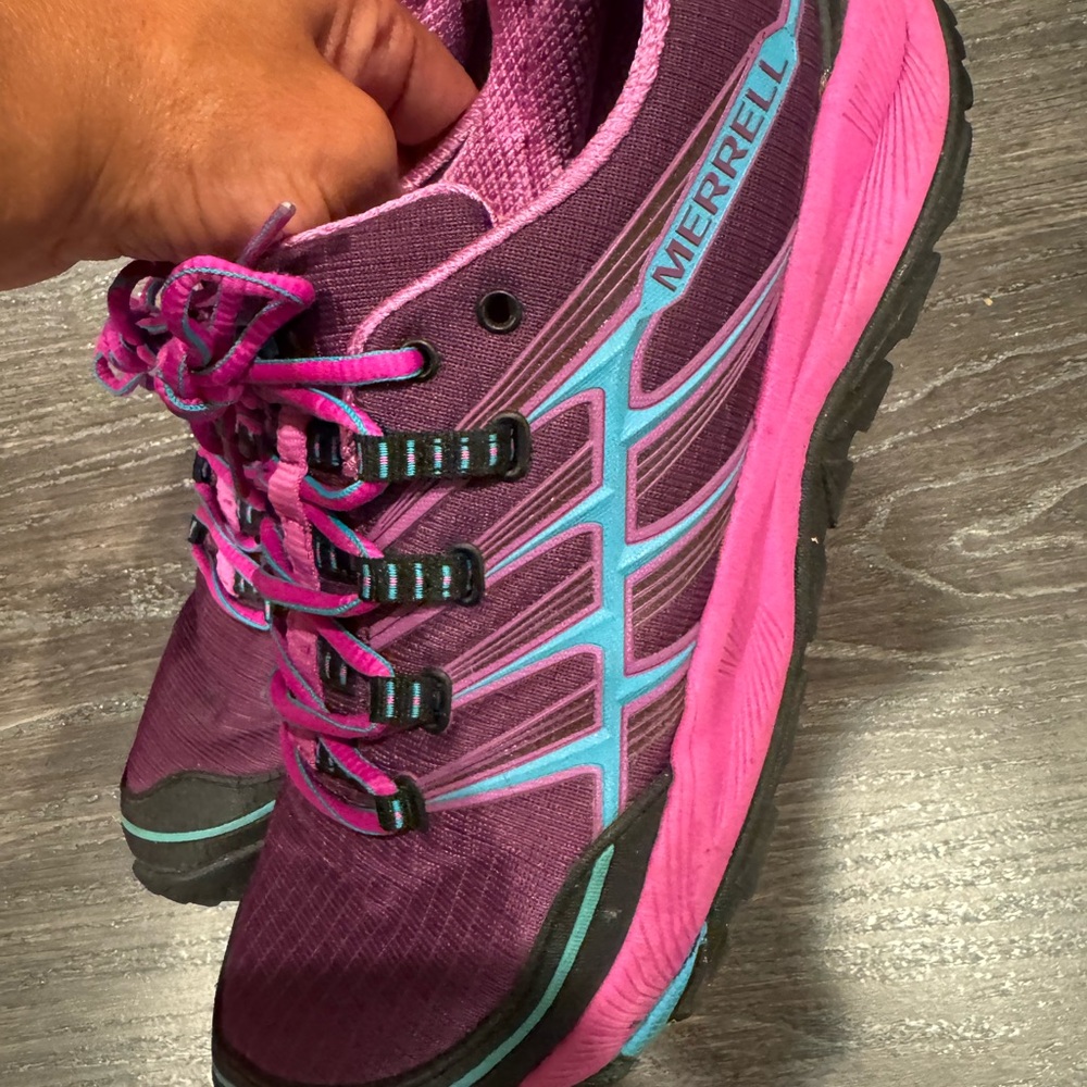 Merrell Women's Purple and Pink Athletic Shoes with Blue Accents
